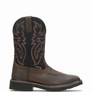 Black Brown Wolverine Rancher Waterproof Wellington Men Boots | LUM9938LS