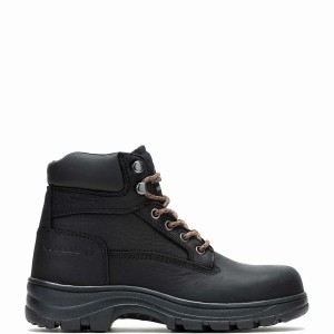 Black Wolverine Carlsbad 6" Steel-Toe Women Work Boots | FZC729XD