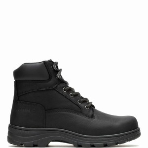 Black Wolverine Carlsbad Waterproof 6" Men Work Boots | UZF413GI