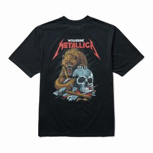 Black Wolverine x Metallica Scholars Graphic Tee Men T Shirts | AZF5747TB