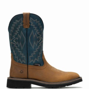 Blue Brown Wolverine Rancher Arrow Steel-Toe Wellington Men Boots | CQF7124BG