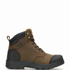 Brown Wolverine Carlsbad Cap-Toe 6" Men Work Boots | KBV8027XW