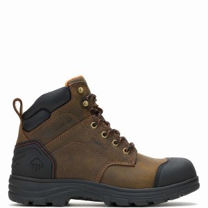 Brown Wolverine Carlsbad Cap-Toe 6" Steel-Toe Men Work Boots | GJV915OM