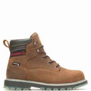 Brown Wolverine Floorhand LX 6" Steel Toe Men Work Boots | RKT8893IY