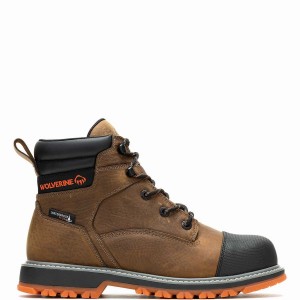 Brown Wolverine Floorhand LX Cap-Toe Steel-Toe 6" Men Work Boots | UDE2237UO