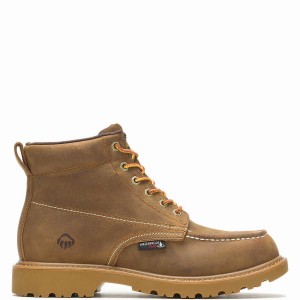 Brown Wolverine Floorhand Moc Toe 6” Men Work Boots | STX875QK