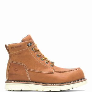 Brown Wolverine I-90 DuraShocks® Moc-Toe CarbonMAX® 6" Men Work Boots | KWP10063SA