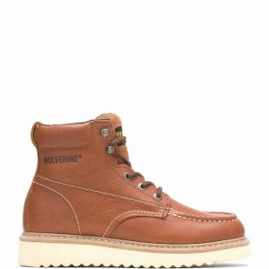 Brown Wolverine Moc-Toe Steel-Toe EH 6" Men Work Boots | XGF9940AL