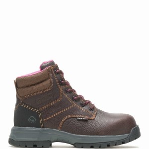 Brown Wolverine Piper Composite-Toe 6" Waterproof Women Boots | EFV1290DI