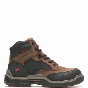 Brown Wolverine Raider DuraShocks® Heavy Duty 6" CarbonMAX® Men Work Boots | GUA6267OZ