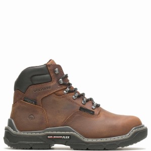 Brown Wolverine Raider DuraShocks® Waterproof 6" Met-Guard Men Work Boots | EDL5798YJ