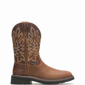 Brown Wolverine Rancher Waterproof Steel-Toe Wellington Men Boots | KUM336OF