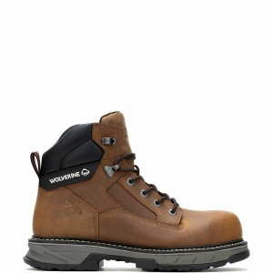 Brown Wolverine ReForce EnergyBound™ 6" CarbonMax® Men Work Boots | OBI7456AA