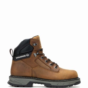 Brown Wolverine ReForce EnergyBound™ 6" Men Work Boots | LWD7358TX