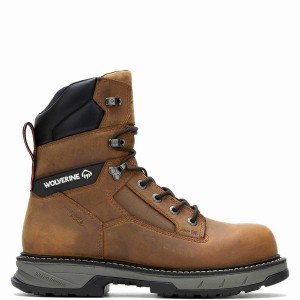 Brown Wolverine ReForce EnergyBound™ 8" CarbonMax® Men Work Boots | PVB4379OE