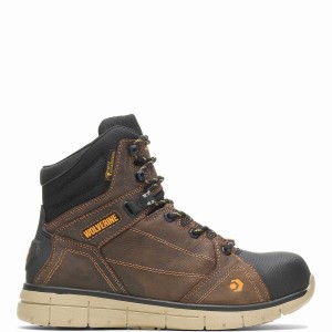 Brown Wolverine Rigger EPX® CarbonMAX® Safety Toe 6" Men Work Boots | QUE9745YH