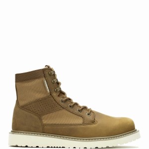 Brown Wolverine Trade Wedge Unlined Canvas 6" Men Work Boots | KOD7398RB