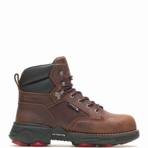 Dark Brown Black Wolverine Hellcat Fuse DuraShocks® UltraSpring™ 6" CarbonMAX® Men Work Boots | HBN2757EP