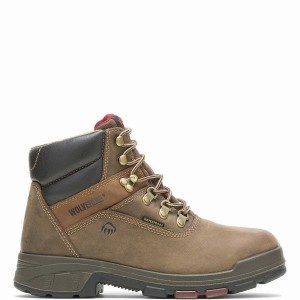 Dark Brown Wolverine Cabor EPX® Waterproof Composite Toe 6" Men Work Boots | HEU4519CY