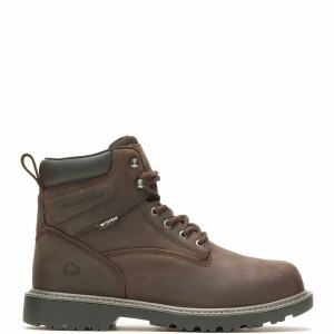 Dark Brown Wolverine Floorhand Met-Guard 6" Steel-Toe Men Work Boots | BNT620OC