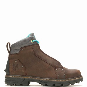 Dark Brown Wolverine Halo Spartan Men Work Boots | VMA1879QB