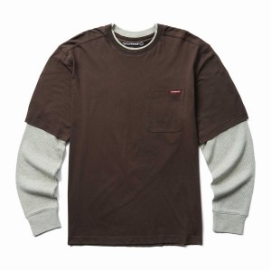 Dark Brown Wolverine Miter II Tee Men T Shirts | NZI2186ZU