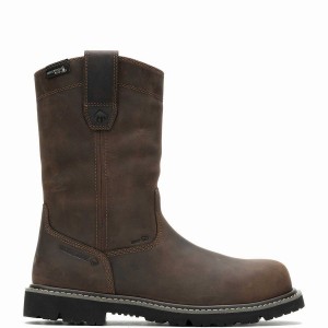 Dark Brown Wolverine Revival Composite-Toe Work Wellington Men Boots | OSL4642BK