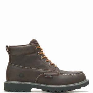 Dark Coffee Wolverine Floorhand Moc Toe 6” Men Work Boots | HTM2164UW