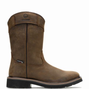 Dark Coffee Wolverine Rancher Pull-Tab Waterproof Steel-Toe Wellington Men Boots | TLM9593PS