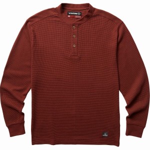 Dark Red Wolverine Walden Long Sleeve Henley Big & Tall Men T Shirts | UOE25100YS