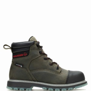 Green Wolverine Floorhand LX Cap-Toe Steel-Toe 6" Men Work Boots | HFD8775VI