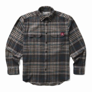 Grey Black Wolverine Glacier Heavyweight Long Sleeve Flannel Men Shirts | TWT3440EP