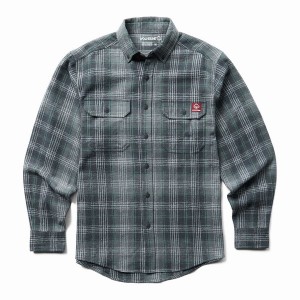 Grey Wolverine Glacier Heavyweight Long Sleeve Flannel Men Shirts | ZOB7019RY