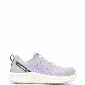 Purple Wolverine Bolt DuraShocks® Knit CarbonMax® Women Work Shoes | CSH7831HK