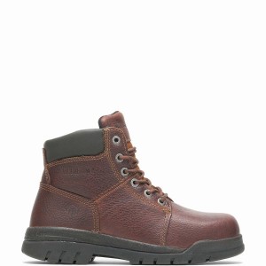 Red Brown Wolverine Marquette Steel-Toe 6" Men Work Boots | PGB4155GF