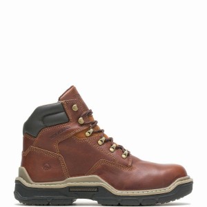 Red Brown Wolverine Raider DuraShocks® 6" Men Work Boots | IJQ3771YJ