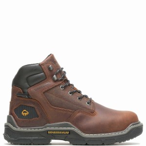 Red Brown Wolverine Raider DuraShocks® Insulated 6" CarbonMAX® Men Work Boots | RNC3748UB