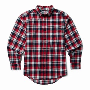 Red Wolverine Pike Flannel Men Shirts | SCL2673LE