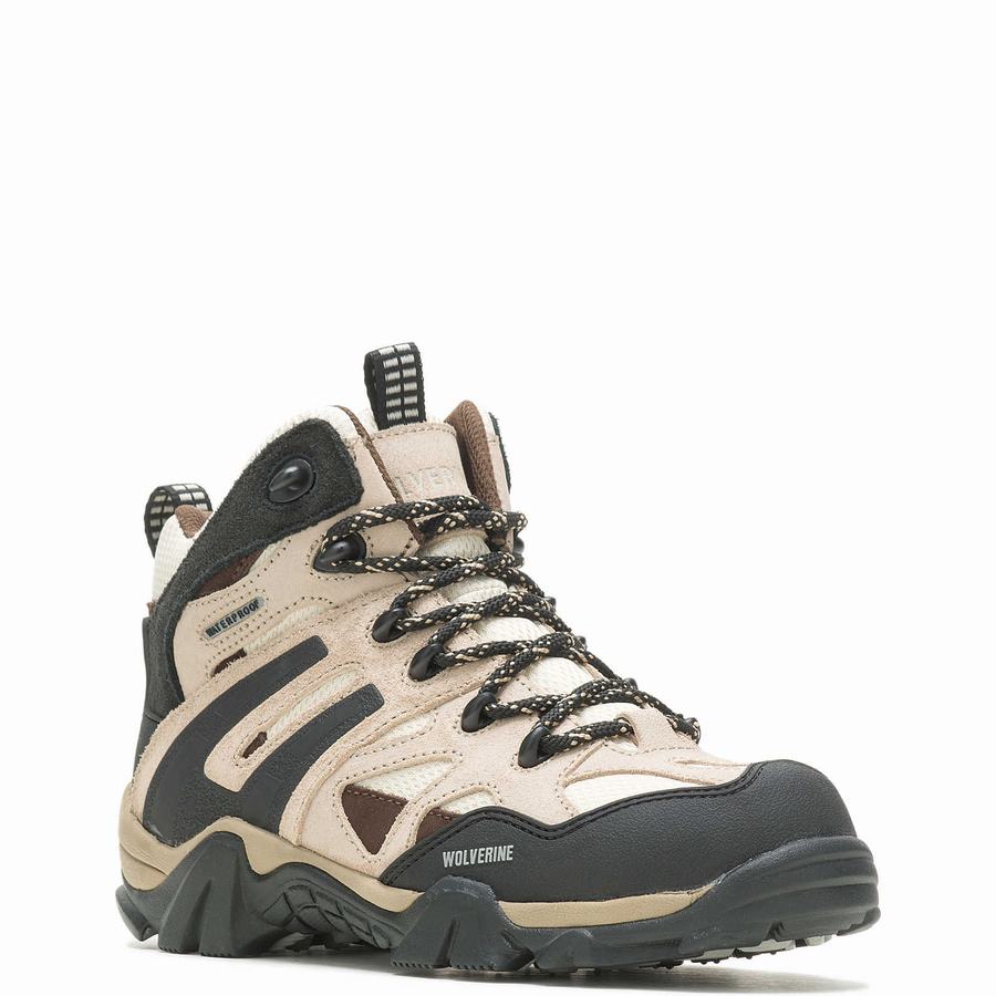 Beige Black Wolverine Wilderness Women Hiking Boots | GBI6871RP