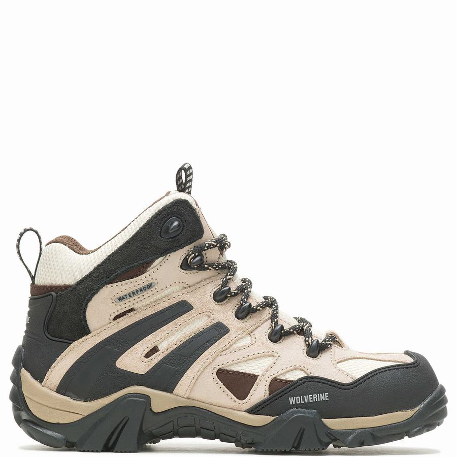 Beige Black Wolverine Wilderness Women Hiking Boots | GBI6871RP