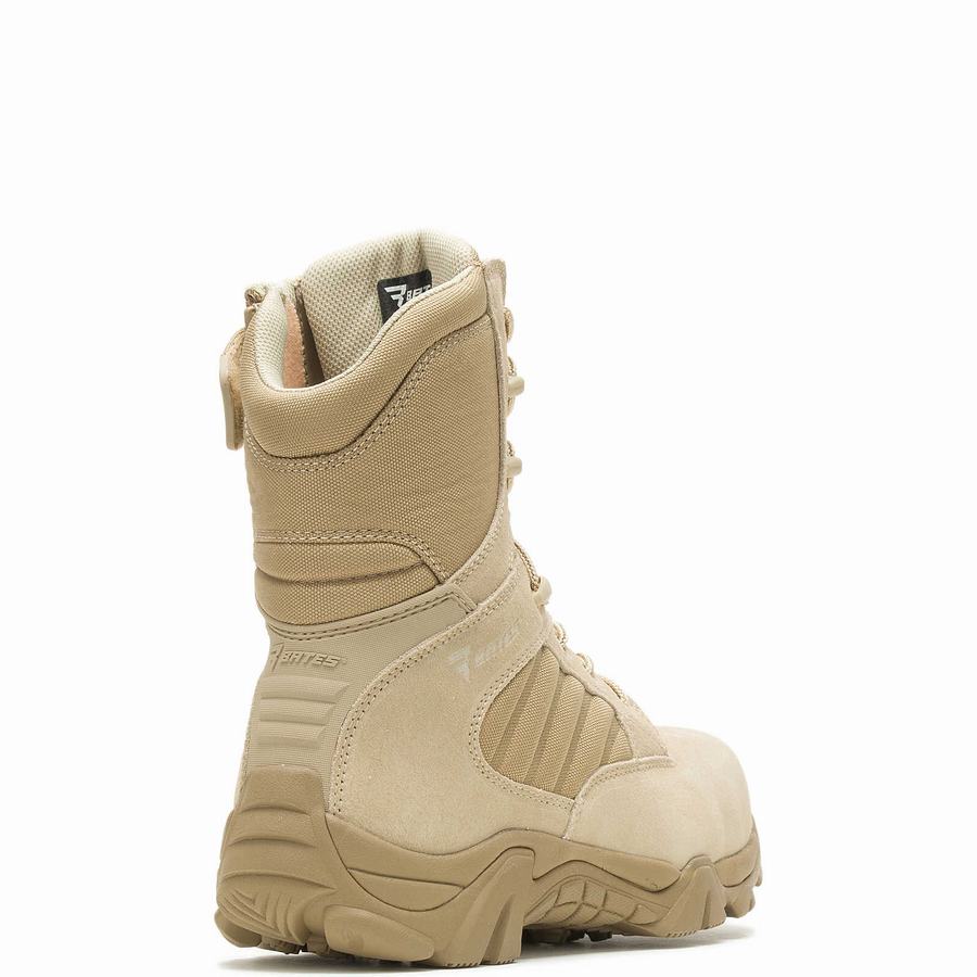 Beige Brown Wolverine GX-8 Desert Composite Toe Side Zip Men Work Boots | SNO2144YZ