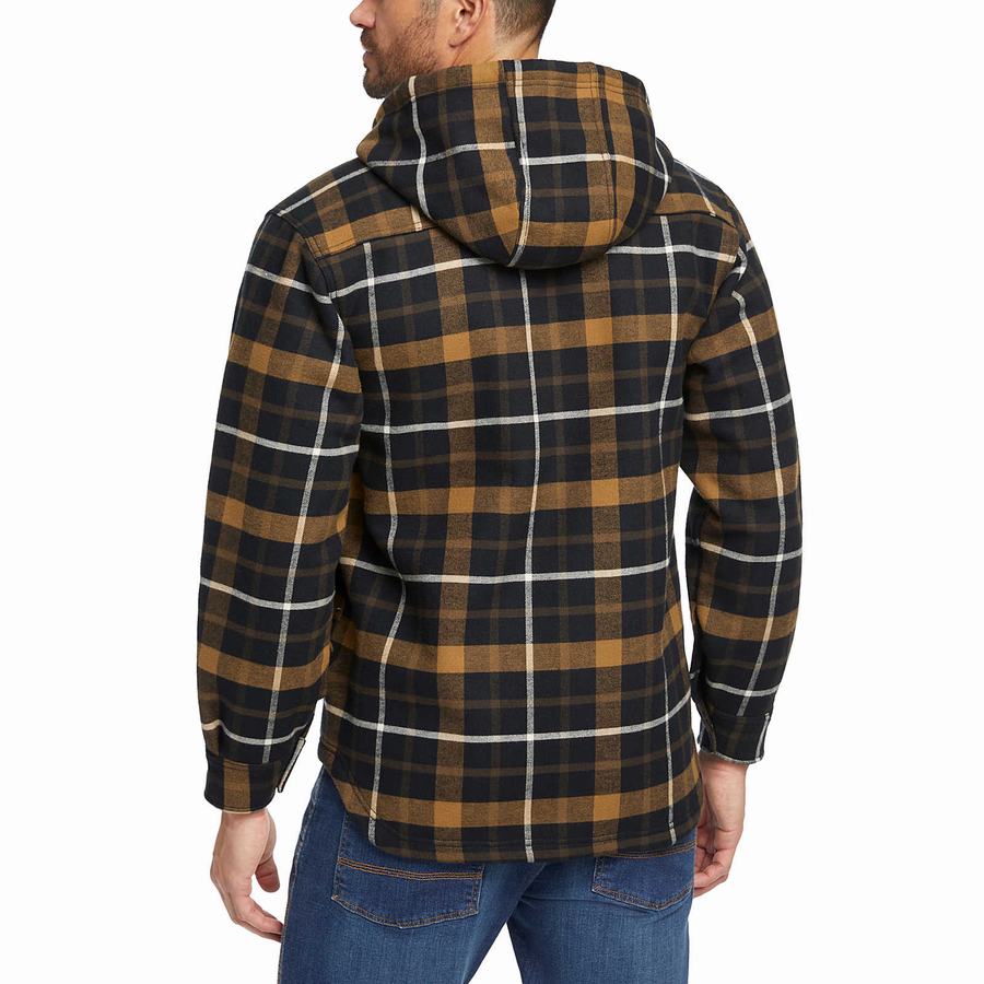 Black Brown Wolverine Bucksaw Sherpa Shirt Men Jackets | LEI1293AO