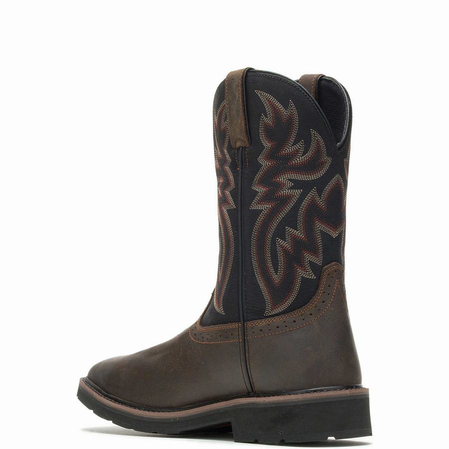 Black Brown Wolverine Rancher Waterproof Wellington Men Boots | LUM9938LS