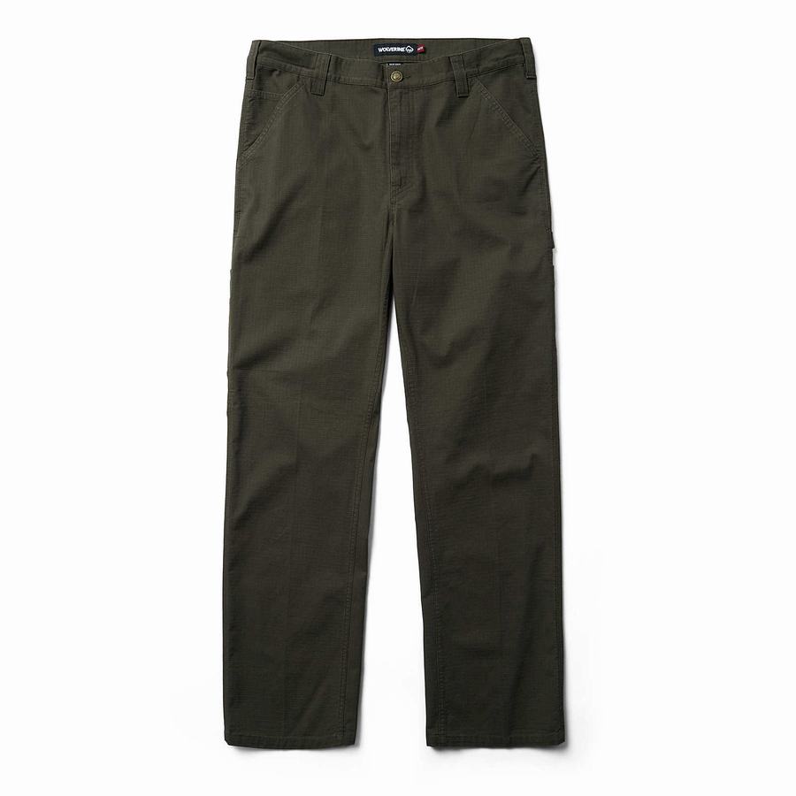 Black Green Wolverine Eaton Ripstop Carpenter Men Pants | IPA888KJ