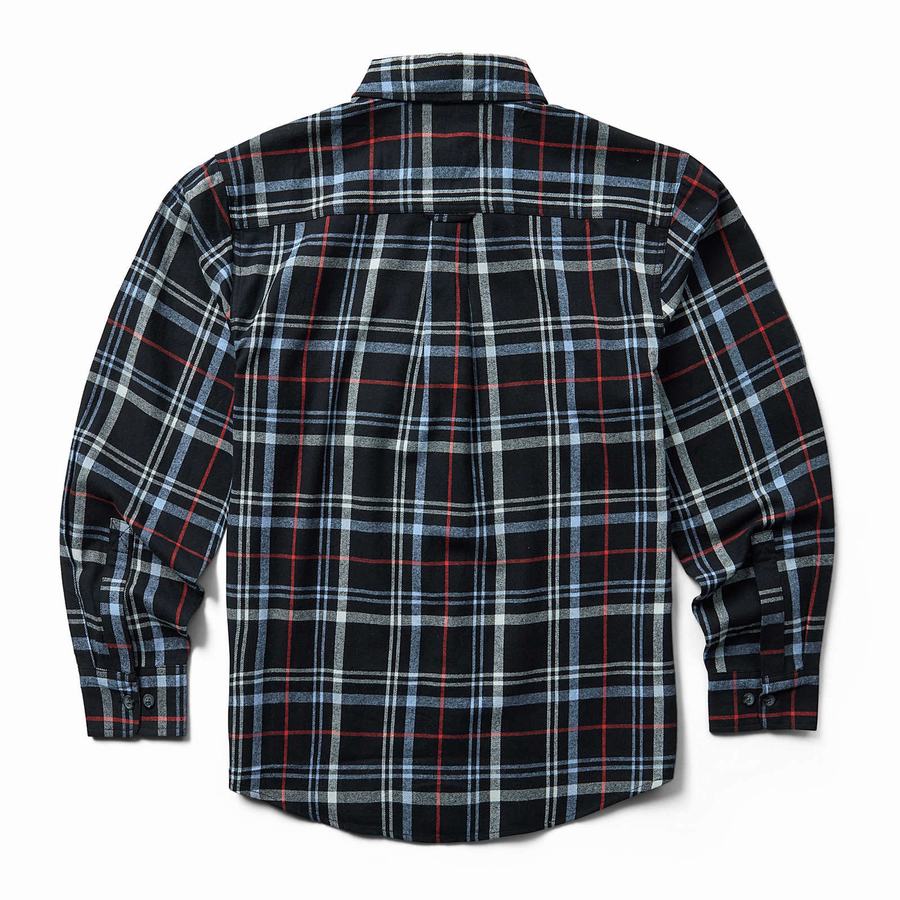 Black Grey Wolverine Hastings Flannel Men Shirts | AKR5722XF