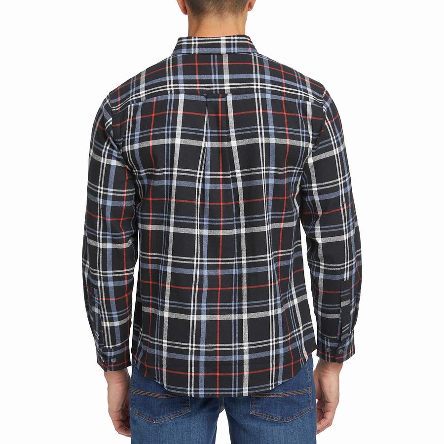 Black Grey Wolverine Hastings Flannel Men Shirts | AKR5722XF