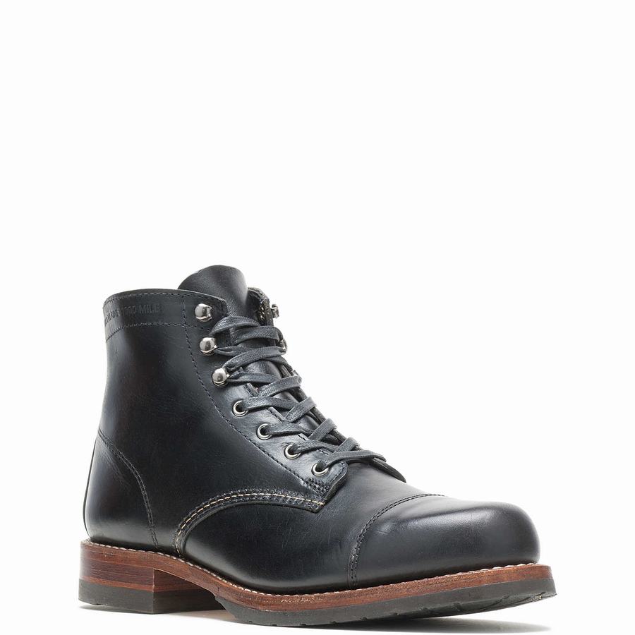 Black Wolverine 1000 Mile Cap-Toe Classic Men Work Boots | ITW3531EL