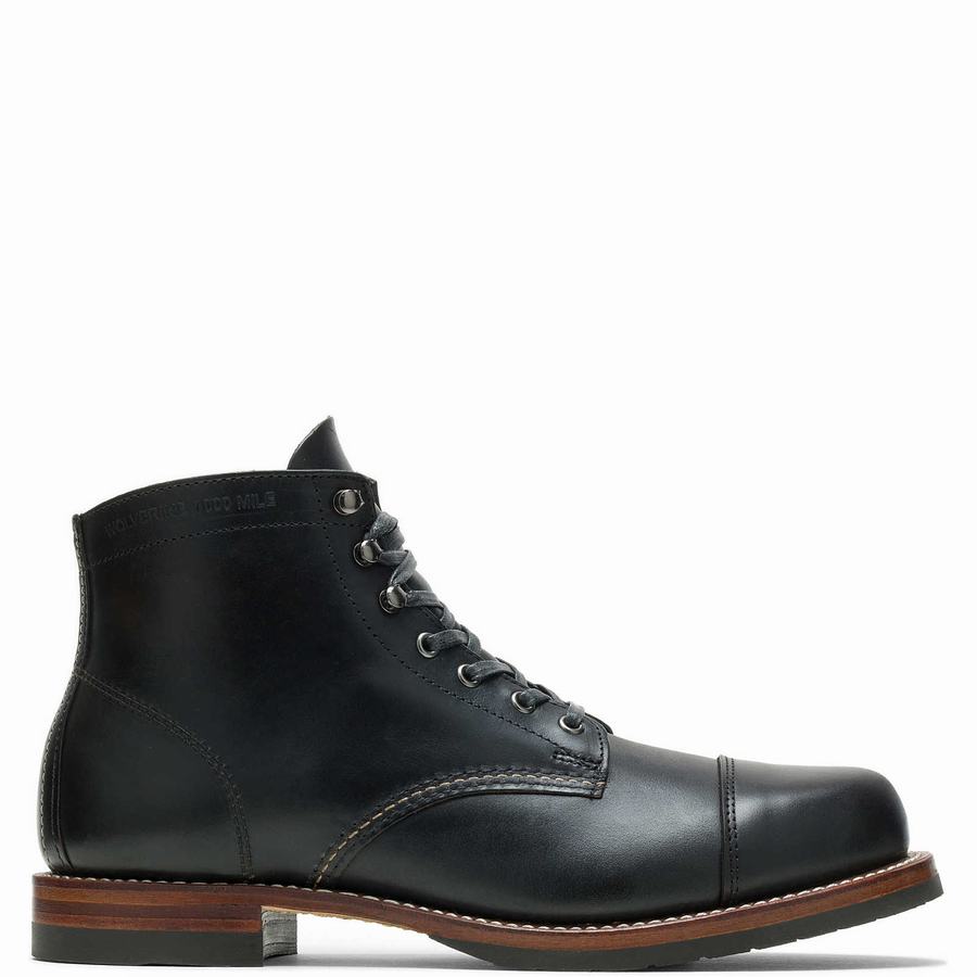 Black Wolverine 1000 Mile Cap-Toe Classic Men Work Boots | ITW3531EL