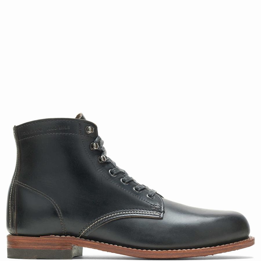 Black Wolverine 1000 Mile Plain-Toe Original Men Work Boots | LXG5418HA