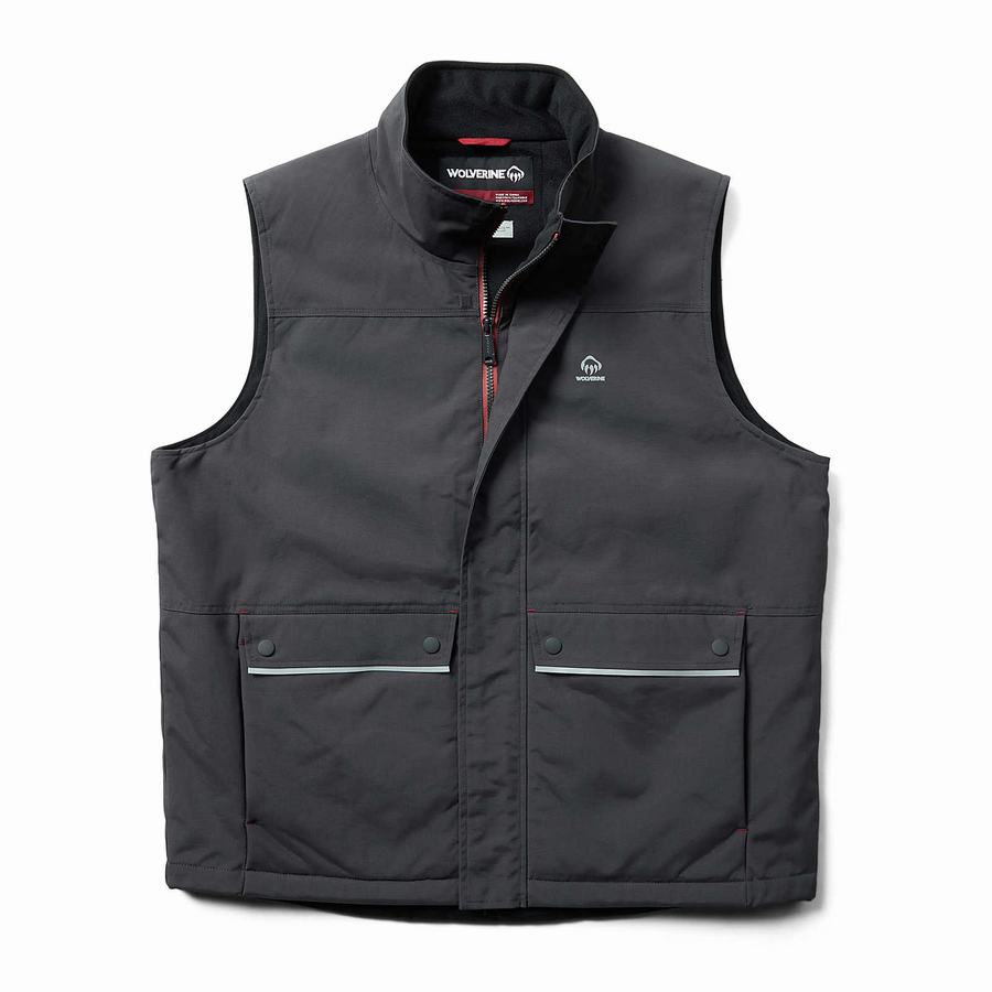 Black Wolverine Auger Waterproof Insulated Men Vest | FRJ9514DE